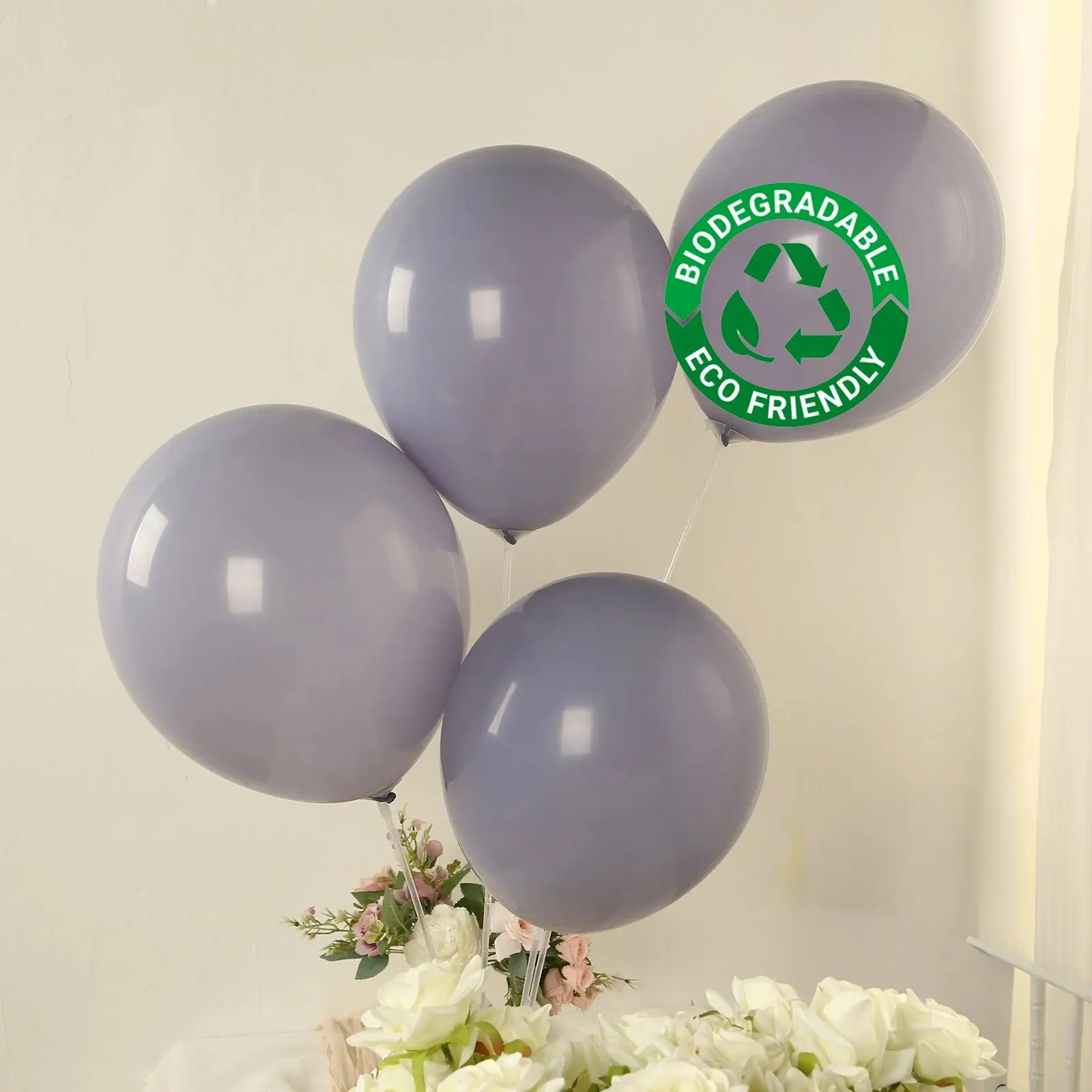 12 Inches 50 Pack Matte Pastel Serenity Blue Biodegradable Thick Latex Balloons, Round Eco-Friendly for Ceiling Decoration, Balloon Decor, Birthday Decor