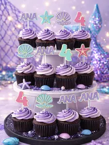 Mermaid/Sirena Cup-cake Topper /6 pieces