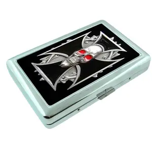 Skull and Cross Metal Case Wallet