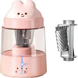 【With spare removable spiral cutter core】ZMOL Electric Pencil Sharpeners, Colored Pencil Sharpener for Kids, Auto Stop, Rechargeable Pencil Sharpener for Battery Powered Cute No.2/Colored Pencils (6-8mm), Classroom/Office/Home (PINK1)