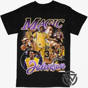 Magic Johnson Los Angeles Lakers NB4 Basketball T-shirt For Men Women, For Fans Unisex Casual Streetswear Top