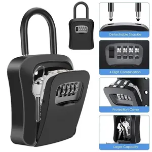 Lockbox Key Lock Box For Outside Combination For House Key Portable, Wall Mounted