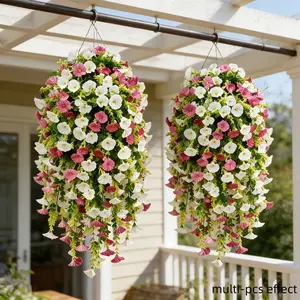 Artificial morning glory hanging vines, with a natural fresh feel, suitable for spring atmosphere. Easy to maintain, ideal for daily home decoration, party decoration, or for Thanksgiving, Easter, St. Patrick's Day.