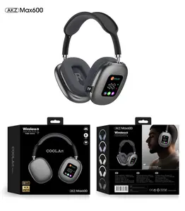 New wireless over-ear Bluetooth headphones with 5.4-inch digital display, gaming headset, TF card slot, large earcups, and ultra-long battery life.