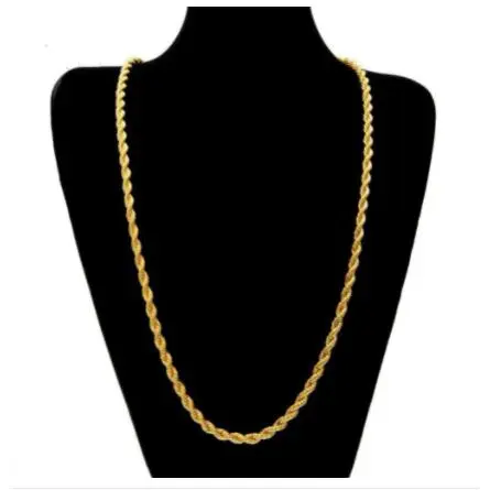 2mm Fried Dough Twists Chain Gold  22 in