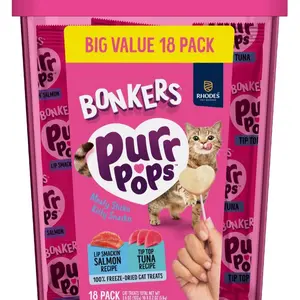 BONKERS Big Value 18 Pack Freeze-Dried Cat Treat on a Stick