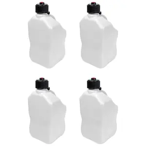 Bushman 4 Pack U-Jug Storage Jug, Portable Plastic Container, 5.5Gal, White
