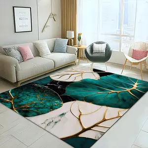 Leaf Pattern Area Rug, Modern Art Non-slip Floor Mat, Decorative Carpet for Home Living Room Bedroom Study Room, Home Decor