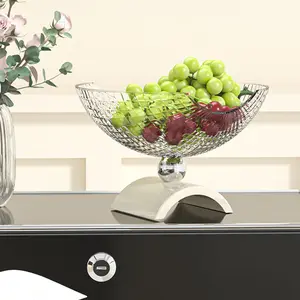 Elegant High-End Fruit Tray, Stylish Living Room Coffee Table Snack Dish, Large Capacity Dry Fruits Plate, Home Decorative Serving Platter, Elegant Plastic Plates