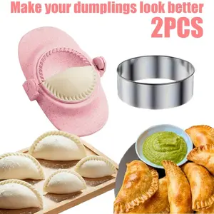 2pcs Dumpling Maker Set with Round Cutter and Dumpling Press, Creative DIY Kitchen Gadget, Dumpling Mold, Perfect Christmas Gift