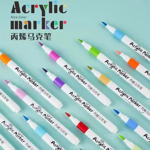 Gift for valentines's day 60 color Soft head acrylic marker pen wholesale, children's waterproof DIY graffiti pen, student water-based color pen, opaque painting pen