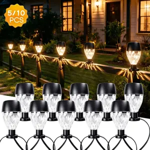 Solar String Lights Set, Outdoor Fence Decor, Party Atmosphere Lighting, Poolside Landscape, Balcony Rail Light, Social Gathering Background Illumination