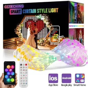 Christmas LED Smart Curtain Lights Room  App DIY RGB Fairy Lights  Music  Window Strip Lights Home Room Decoration