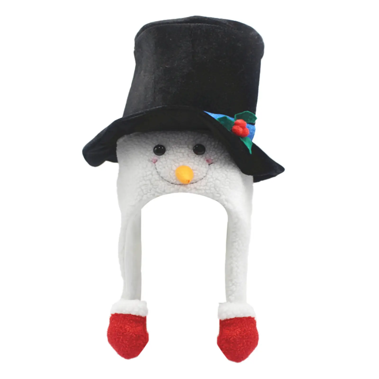 Plush Snowman Hat, Novelty Winter Costume Accessory for Unisex Adults & Kids, Christmas Holiday Party Favor, Cloth