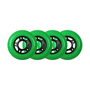 Player's Choice Outdoor Inline Skate Wheels - 76mm 89A Green (4-Pack)
