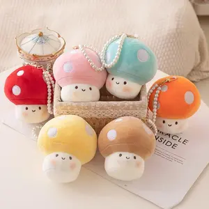 2026 new 10CM Cute Small Mushroom Plush Toy Creative Stuffed Pendant Doll Red Mushroom Keychain For Kids Girls Holiday Gifts