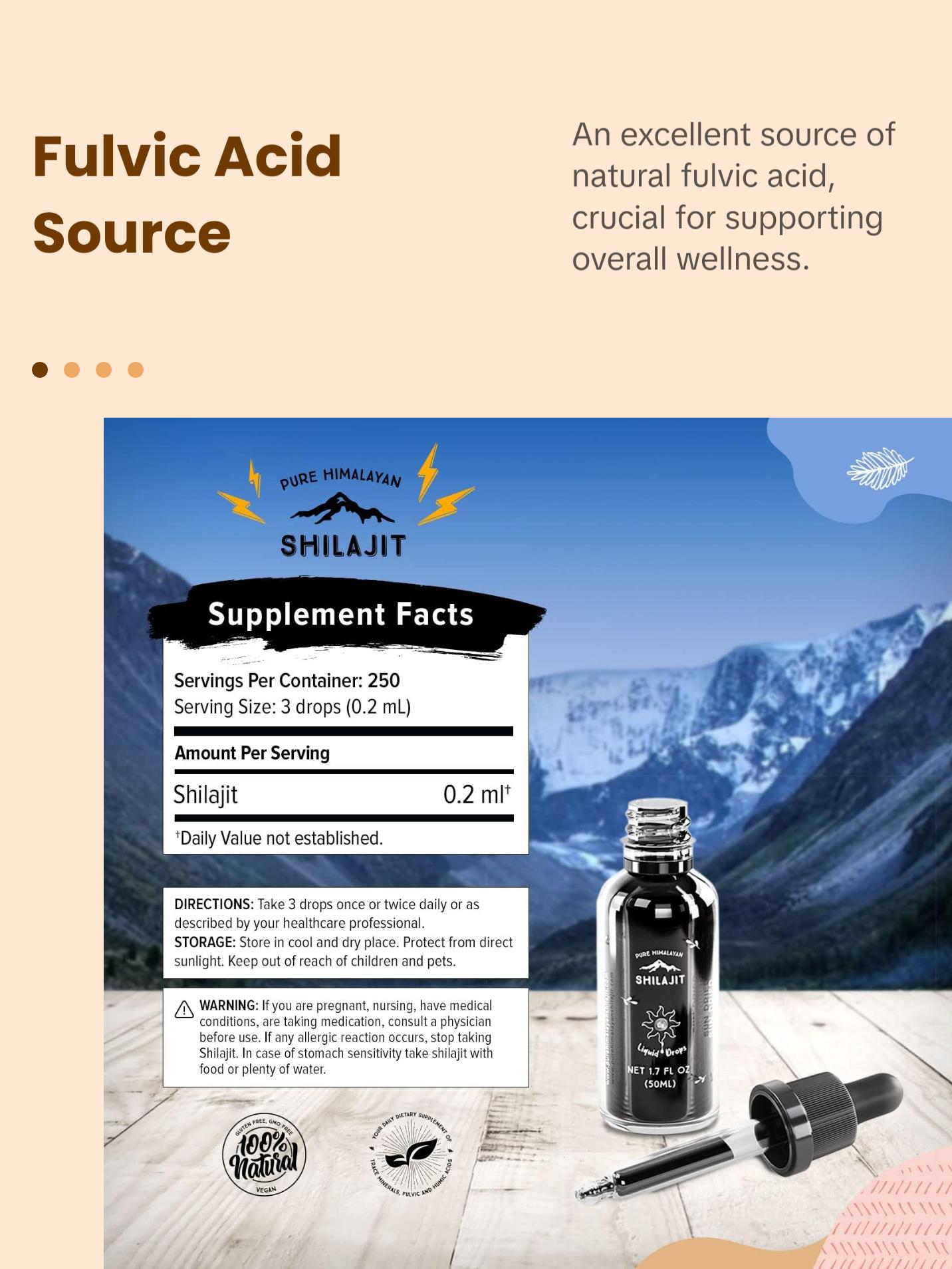 Pure Himalayan Shilajit, Sun Dried Liquid Drops - Immune Support Supplement, Energy Boost, Detox Cleanse, Anti-Aging and Wellness - Natural Trace Minerals & Fulvic Acid Complex