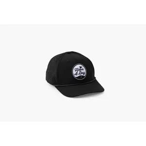 Have A Day Black Perforated Patch Hat