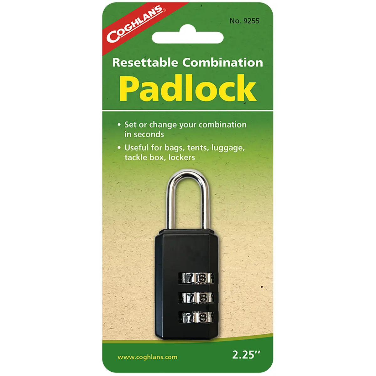 Coghlan's Resettable Combination Padlock - Code Lock, Mechanical Latching, Safety Padlock for Tools & Hardware Security, Code Lock Combination Padlocks, Mechanical Latching Combination Padlocks