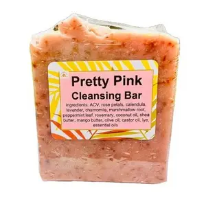 Pretty Pink Cleansing Bar - Herbal/ Apple Cider Vinegar - Feminine Hygeine, PH,Menstral Odor Sweat Moisturizing Replenishing