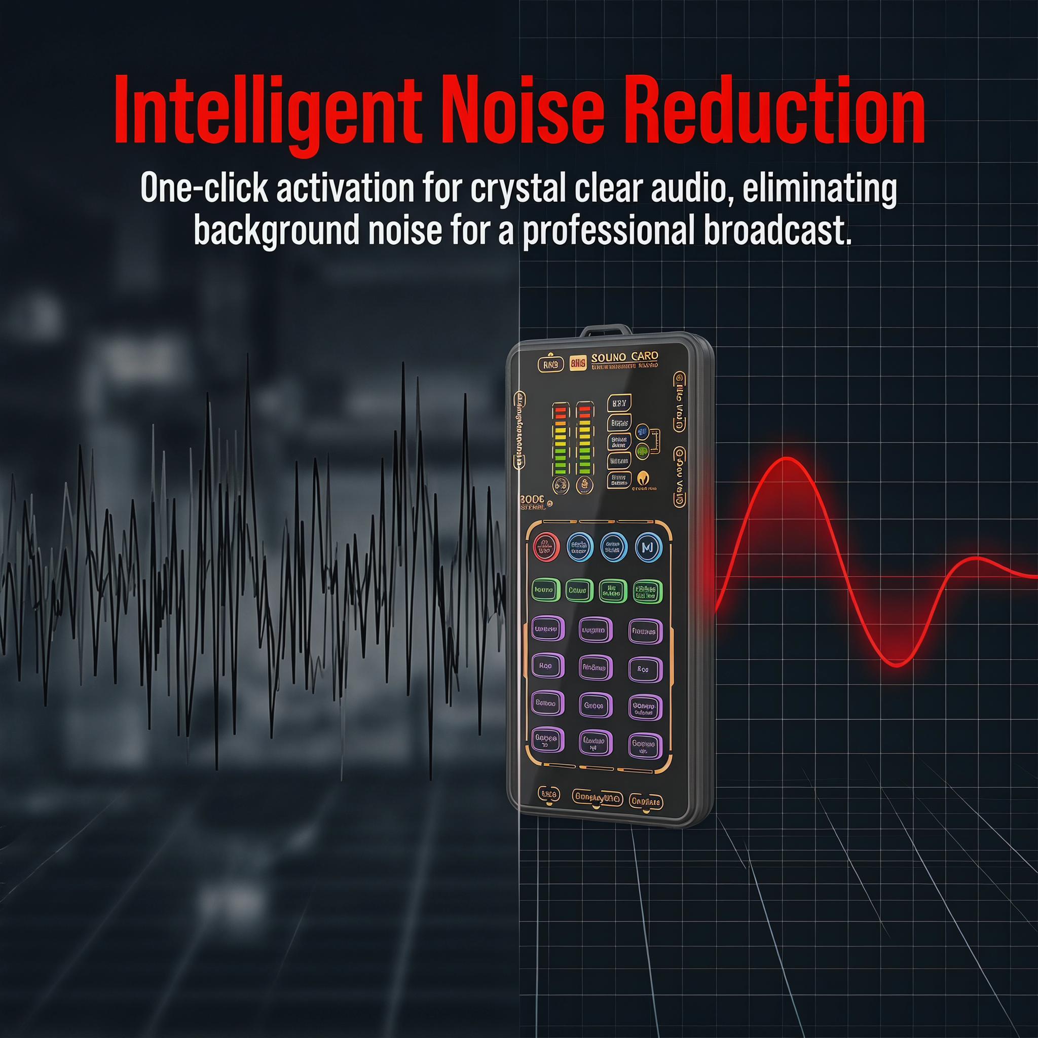 X55 Pro Portable Digital Sound Card Voice Changer Professional Audio Mixer for Live Streaming Gaming Singing