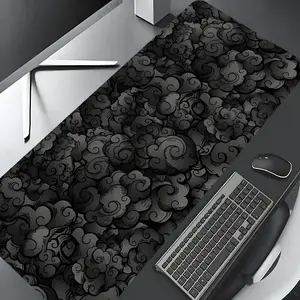 Cloud Pattern Rectangle Gaming Mouse Pad, Non-Slip Rubber Base Desk and Keyboard Mat for Home Office and Game Room, Gaming Desk Accessory