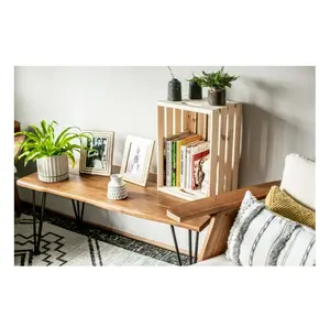 Unfinished Wood Crate - 18 in x 12.5 in x 9.5 in, Natural Wood Finish, Versatile Storage Solution
