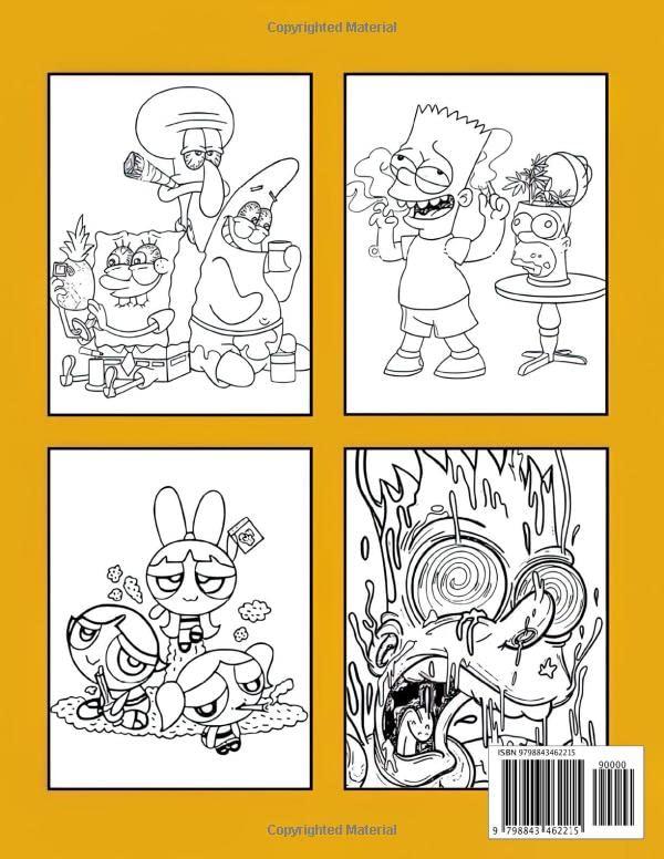 90's cartoon stoner coloring book