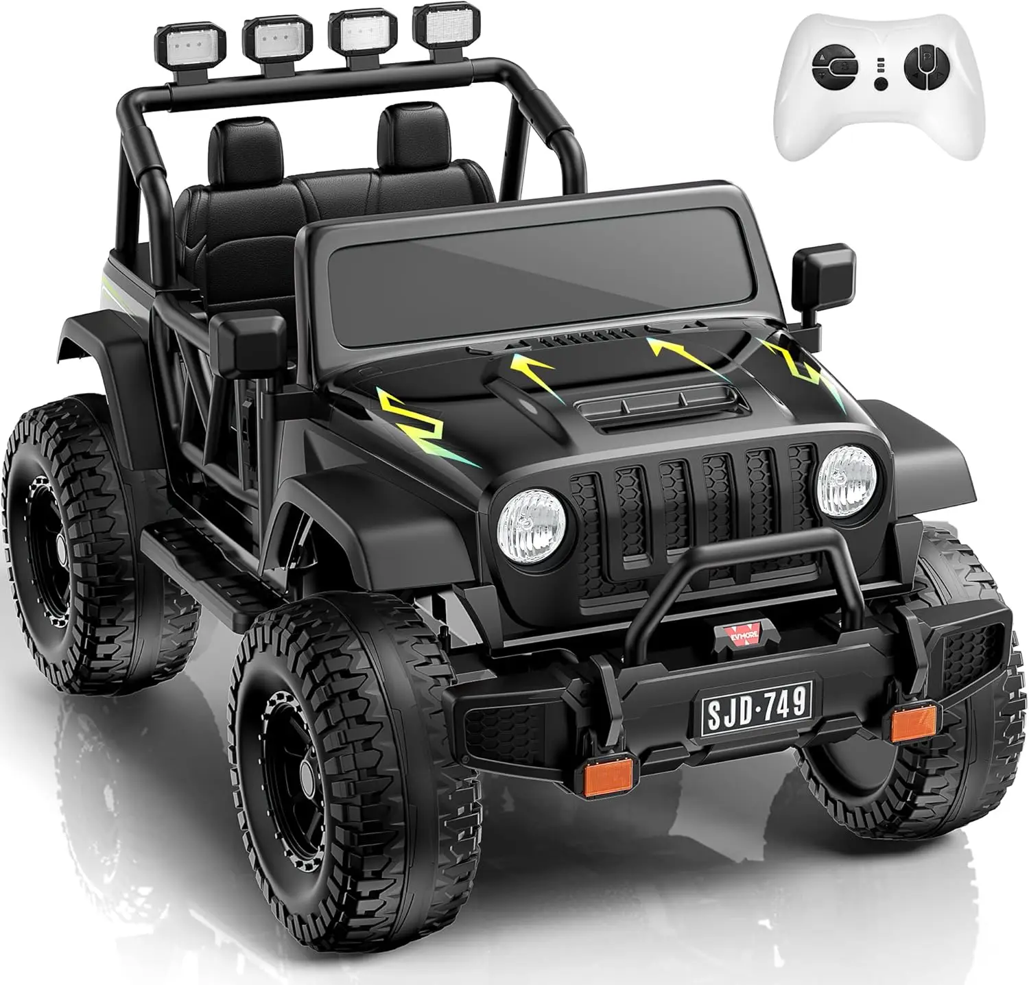12V-24V Ride on Truck Car 1- 2 Seater Ride Kids Electric Car - 7Ah Large Battery Kids Electric Vehicles with Remote Control, 4WD Kids Jeep 3 Speeds LE