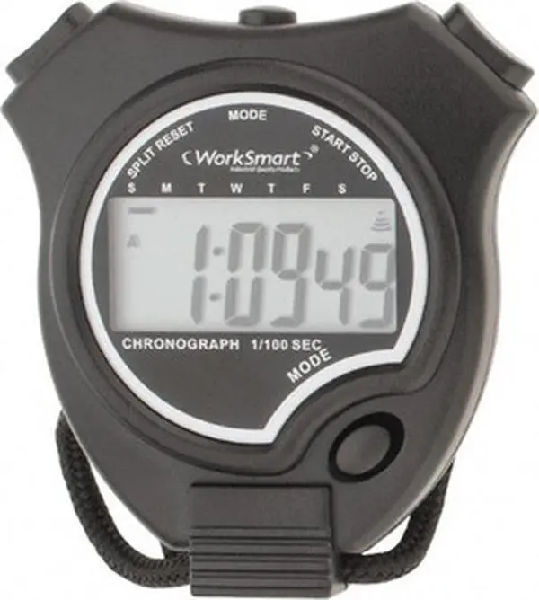 Value Collection Digital Electronic Stopwatch with Digital Display, Track Timing, Split Counter, LR1154F Battery, Black Model WS-PE-STOP-003