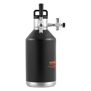 Father's Day Gift VEVOR Beer Growler Tap System, 128Oz 4L Mini Keg, 304 Stainless Steel Pressurized Beer Growler, Keg Growler with Pressure Display, CO2 Regulator Faucet, Leak-Proof Ring For Draft, Homebrew, Craft Beer