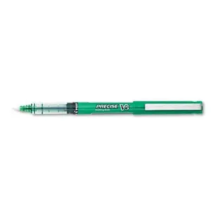 Pilot Precise V5 Stick Rolling Ball Pen Green Barrel-Ink Micro Pt 0.25 mm Pack of 12