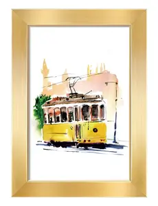 4x6 Picture Frames (1 Pack, Gold), Simple Designed Photo Frame, For Pictures 4x6 for Wall Mounting, Classic Simple Home Office Decor