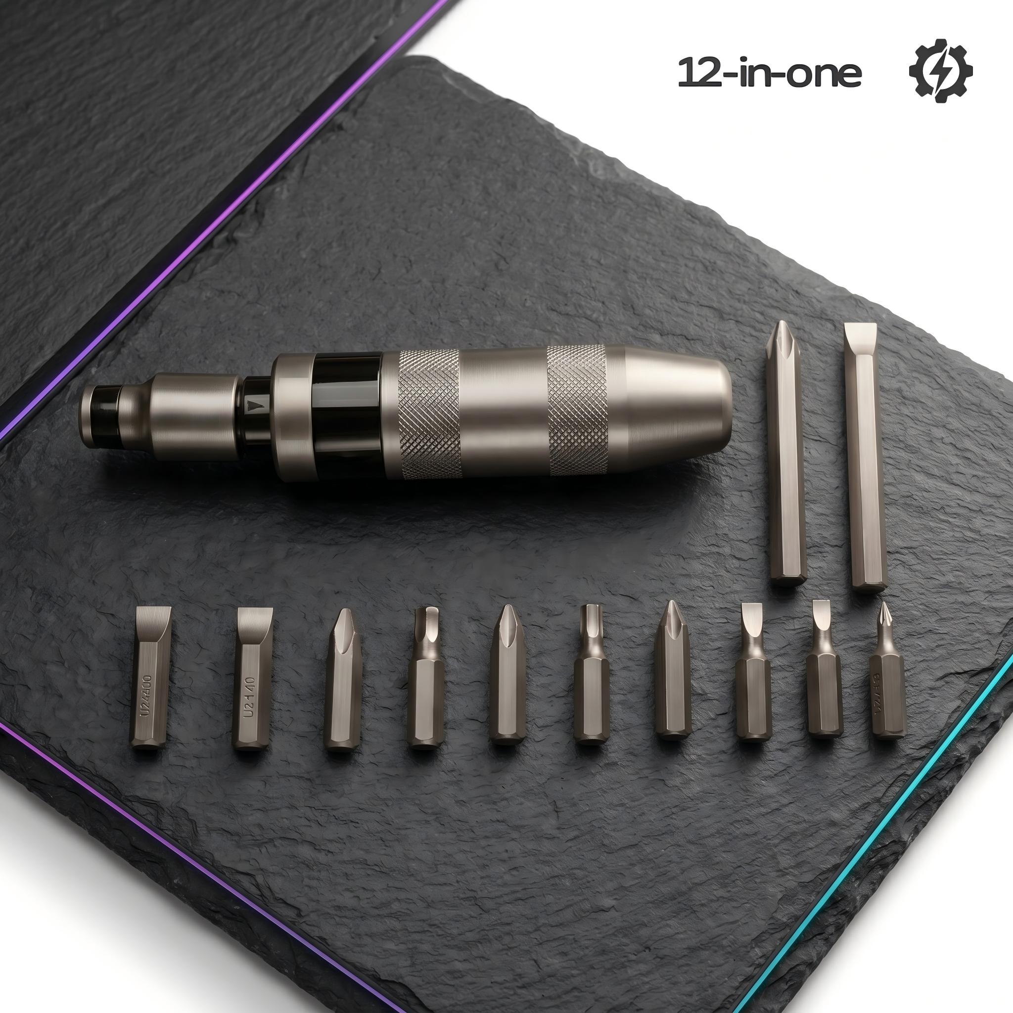 Professional Impact Screwdriver Extractor Set - 13-Piece Manual Stripped Screw Remover with Metal Case - High Torque Tool for Automotive & Home Repair