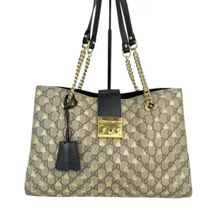 Pre-owned GUCCI GG Leather Shoulder Bags Logo Supreme Bees Padlock Shoulder Bag Tote