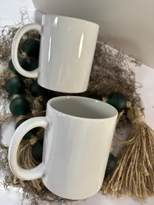 11oz White Ceramic Sublimation Mug with Handle Blank Ideal for Custom Sublimation Printing & Personalized Drinkware
