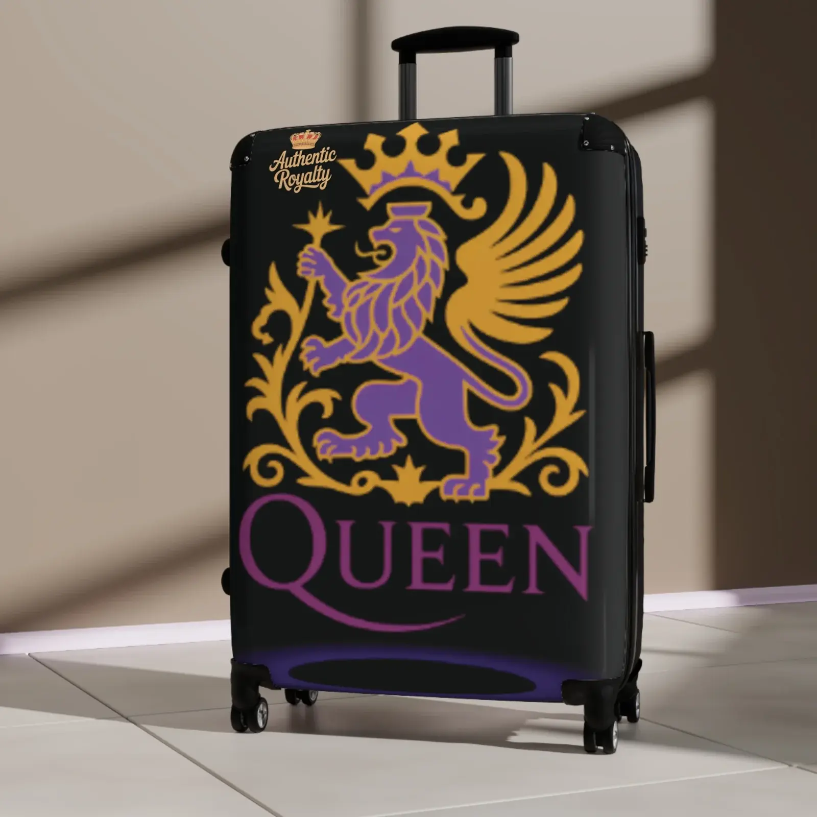 Authentic Royalty "Purple & Gold Queen" Carry-On Suitcase/Travel Luggage
