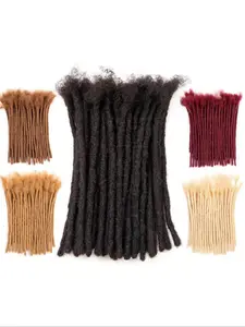 0.6cm Width 4-16 Inch 100% Real Human Hair 30 Strands Dreadlock Extensions for Man/Women Full Head Handmade Can Be Dyed and Bleached Soft Dreadlocks,Natural Look Hairpiece for Volume & Length
