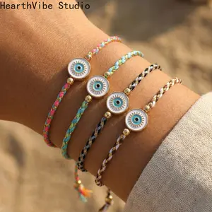 Colorful Cord Evil Eye Bracelet — Layered Stackable Jewelry & Everyday Accessory