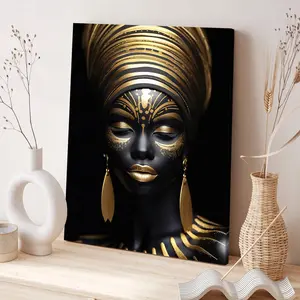 Abstract Woman Pattern Canvas Painting with Frame, Abstract Face Design, Modern Art Print, Wall Art Decor for Home Living Room Bedroom Office, Ornaments