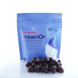 Project SuperHuman DreamOn Sleep Optimization Gummies 8-in-1 Formula for Restorative Sleep & Stress Relief Natural Mushroom Wellness Gummies Raspberry Flavor 60 Gummies