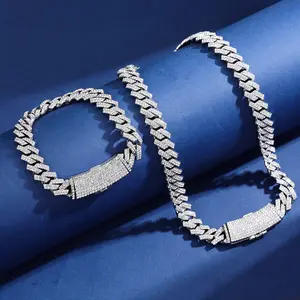 Sparkly Luxury Rhinestone Decor Chain Neckle, Hip Hop Punk Style Cuban Chain Neckle, Cuban Chunky Chains