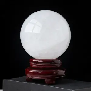 Natural White Calcite Crystal Ball – Hand-Polished Healing Gemstone Sphere for Energy Cleansing, Spiritual Clarity & Elegant Home Display