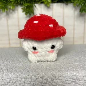Handmade Crochet Red Mushy Boy
