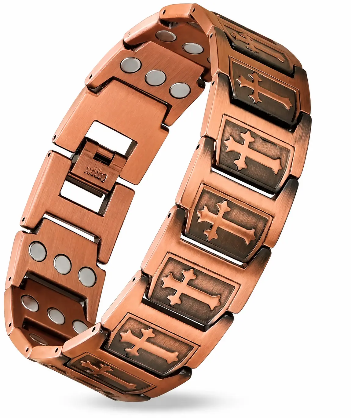 Men's Pure Copper Bracelet - 3X Strength Magnetic, 99.99% Pure Copper Products, Male Size, Casual Wear Accessory with Sizing Tool, Anniversary Gift