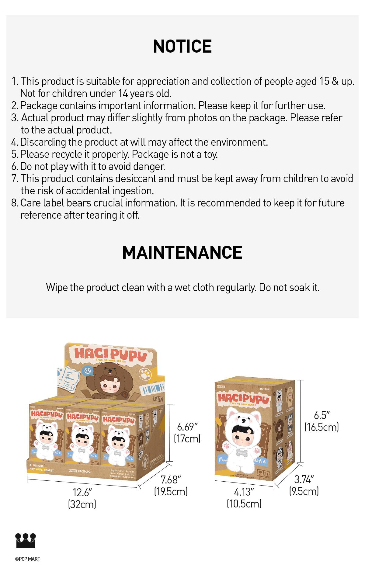 [POP NOW]POP MART HACIPUPU Take Me Home Series - Vinyl Plush Pendant Blind Box, Whole Set