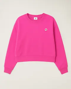 Crop Oversized Sweatshirt | Casual Drop Shoulder Crew Neck Pullover