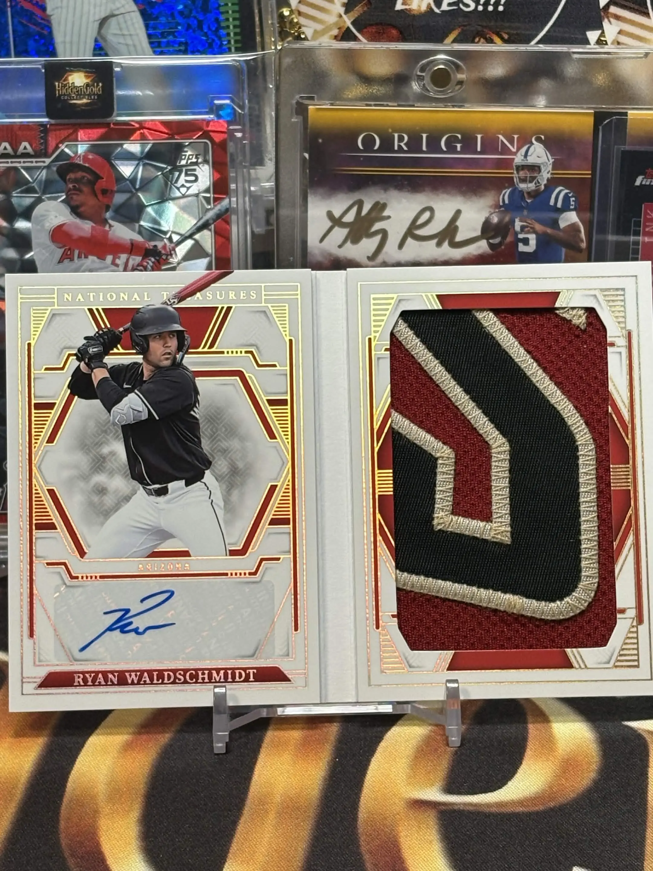 2025 Panini National Treasures Baseball - Prospect Signature Jumbo Material Booklet - Ryan Waldschmidt - Gold 7/10