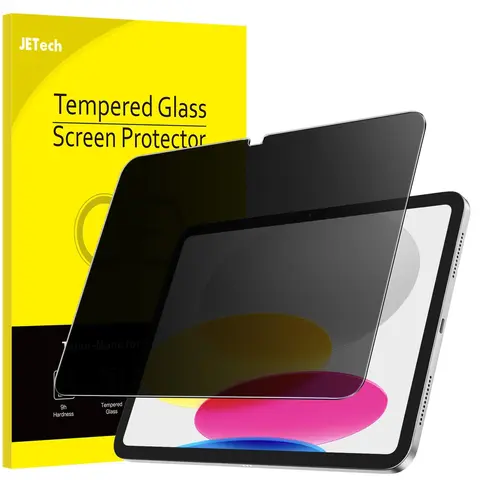JETech Anti-Spy Privacy Tempered Glass Screen Protector for 11th/10th Gen iPad (A16, 2025/2022) - 9H Abrasion-Resistant Glass, 0.33mm Thick, Anti-Fingerprint Protection, Tablet Accessory for iPad Users