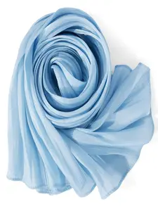 Women's Elegant Pleated Sequined Scarf Hijab, Pure Color Muslim Long Headscarf, Sun Protection Shawl, Suitable for All Occasions